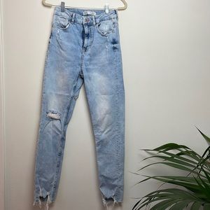Zara distressed skinny jeans
